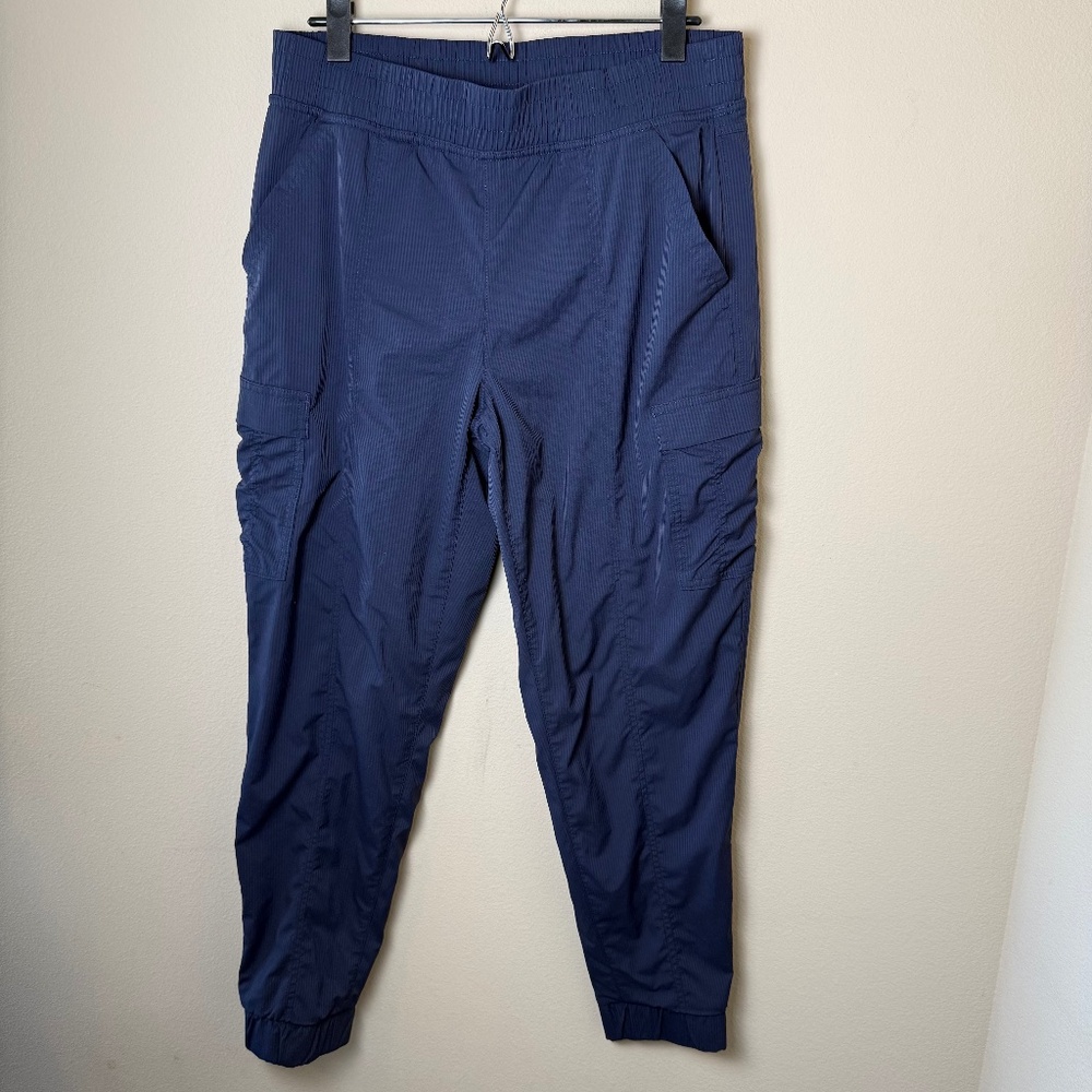 Eddie Bauer Sonoma Breeze Fleece Lined Jogger Pants Womens Medium Navy Blue Hike